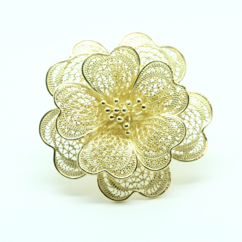 1031 - Anello Fiore Aperto Misura Regolabile in Argento 925