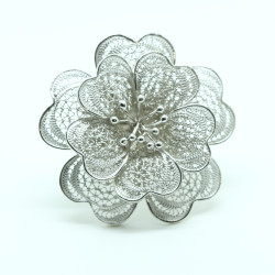 1031 - Anello Fiore Aperto Misura Regolabile in Argento 925