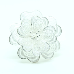 1031 - Anello Fiore Aperto Misura Regolabile in Argento 925