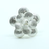 1032 - Anello Fiore Petali Aperto Misura Regolabile in Argento 925